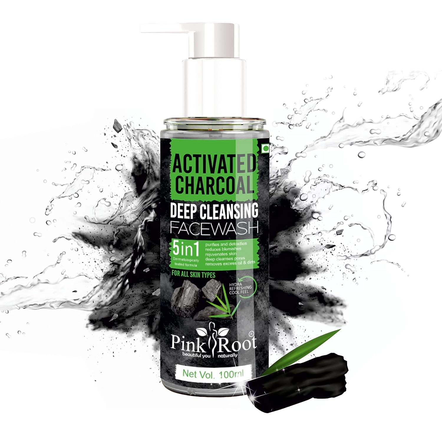 Pink Root Activated Charcoal Deep Cleansing Face Wash 100ml & Shea Butter Body Scrub 500gm - Detoxifying Skincare Set for Acne-Prone Skin & Dry Body Care | Perfect for Daily Facial Cleansing & Weekly Exfoliation Routine
