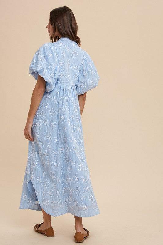 Floral Smock Puff Sleeve Summer Dress for Women - Perfect for Beach Vacations, Garden Parties & Casual Outings