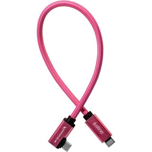 Kondor Blue iJustine Male USB C 3.2 Gen 2 Right Angle Cable - 1ft Pink Fast Charging Cord for MacBook, iPad Pro & Galaxy Devices | Perfect for Tight Spaces & Travel