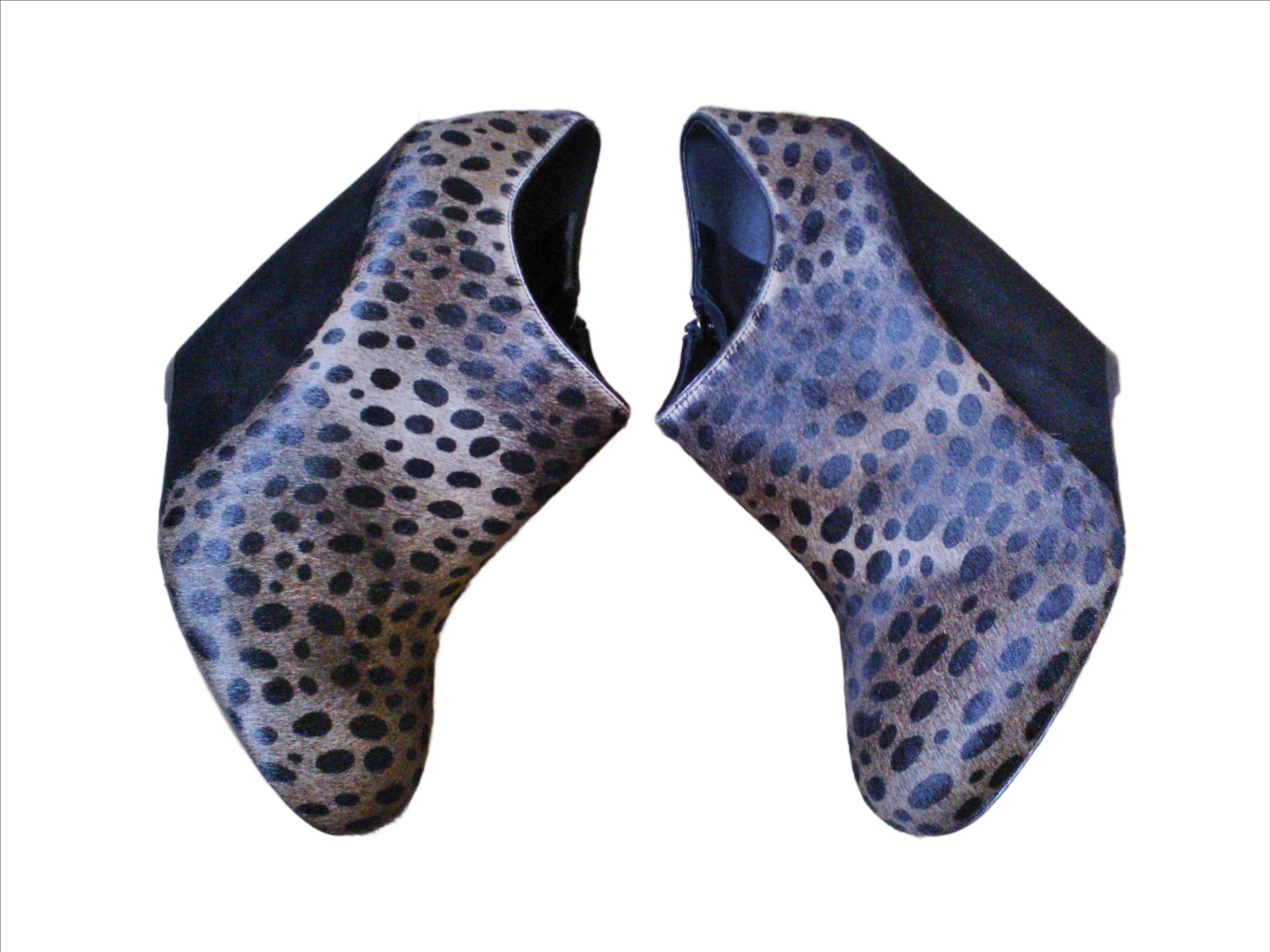 Alaia Women's Pony Hair Leopard Print Wedge Ankle Boots - Stylish Heels for Party, Night Out & Fashion Events