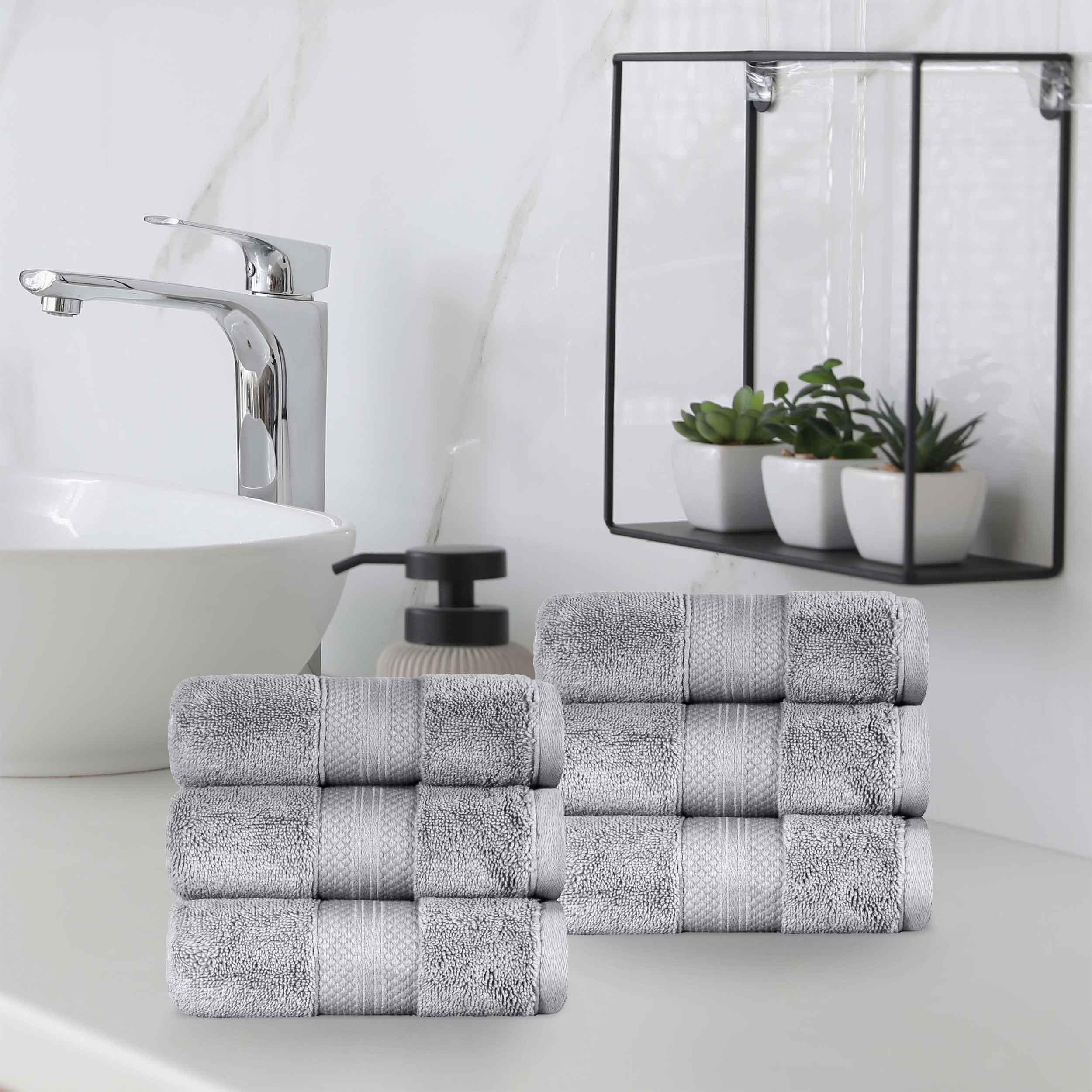 Premium 6-Piece Turkish Cotton Hand Towel Set - Ultra Soft, Highly Absorbent & Quick-Drying - Perfect for Bathroom, Kitchen & Spa Use