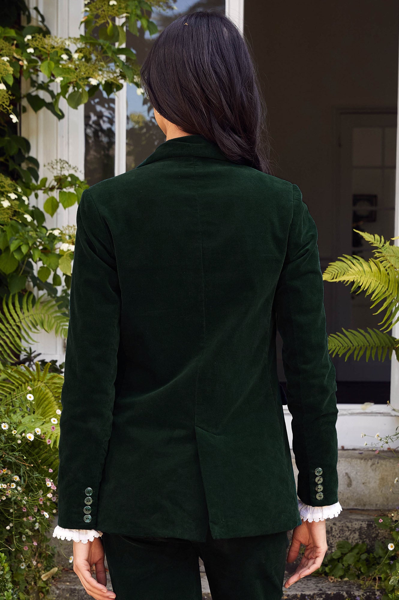 Theresa Stretch Corduroy Blazer for Women - Bottle Green | Comfortable & Stylish Jacket for Office, Dating & Fall Outfits