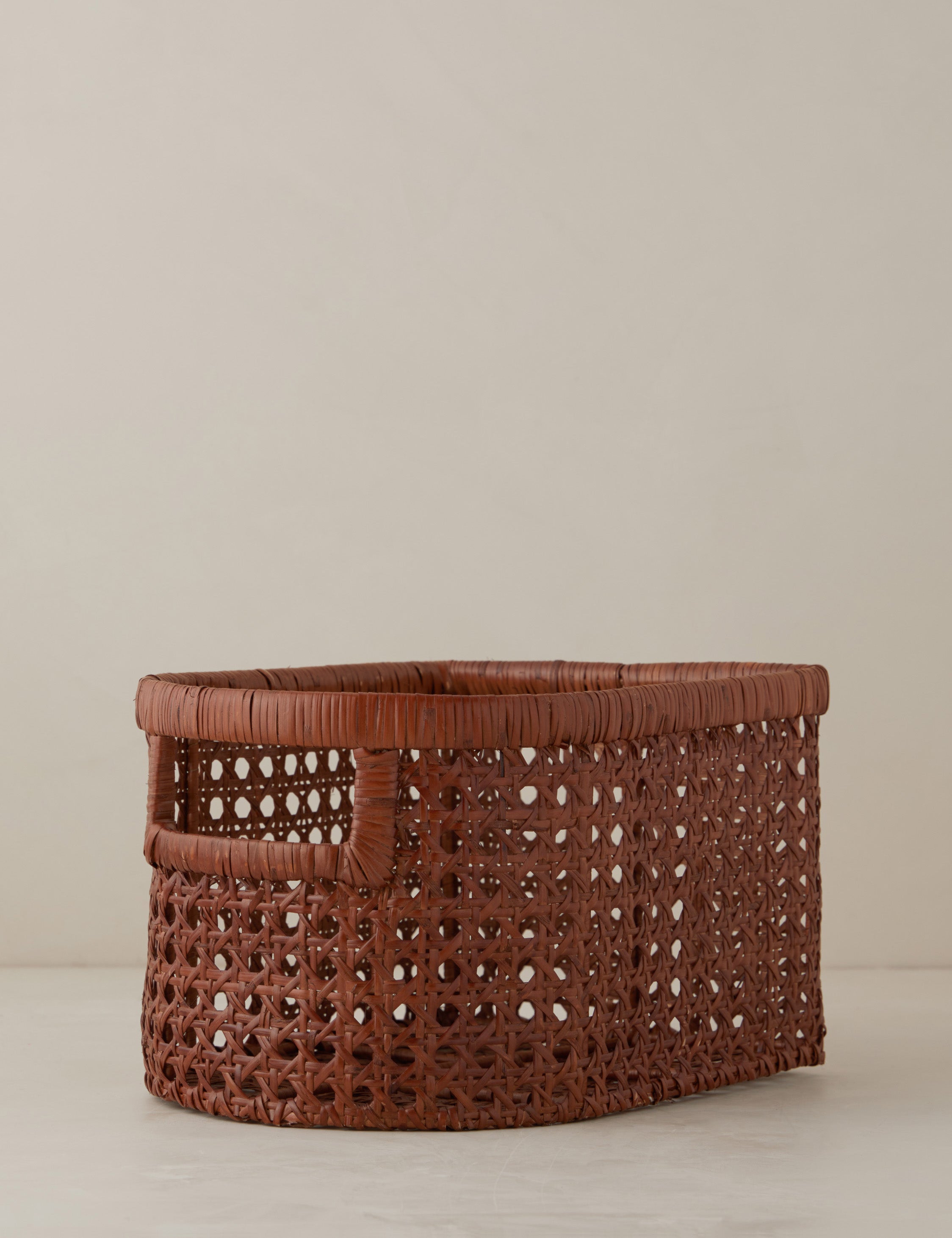 Sarah Sherman Samuel Handwoven Natural Cane Basket - Boho Home Decor, Storage Organizer for Living Room, Bedroom, or Office