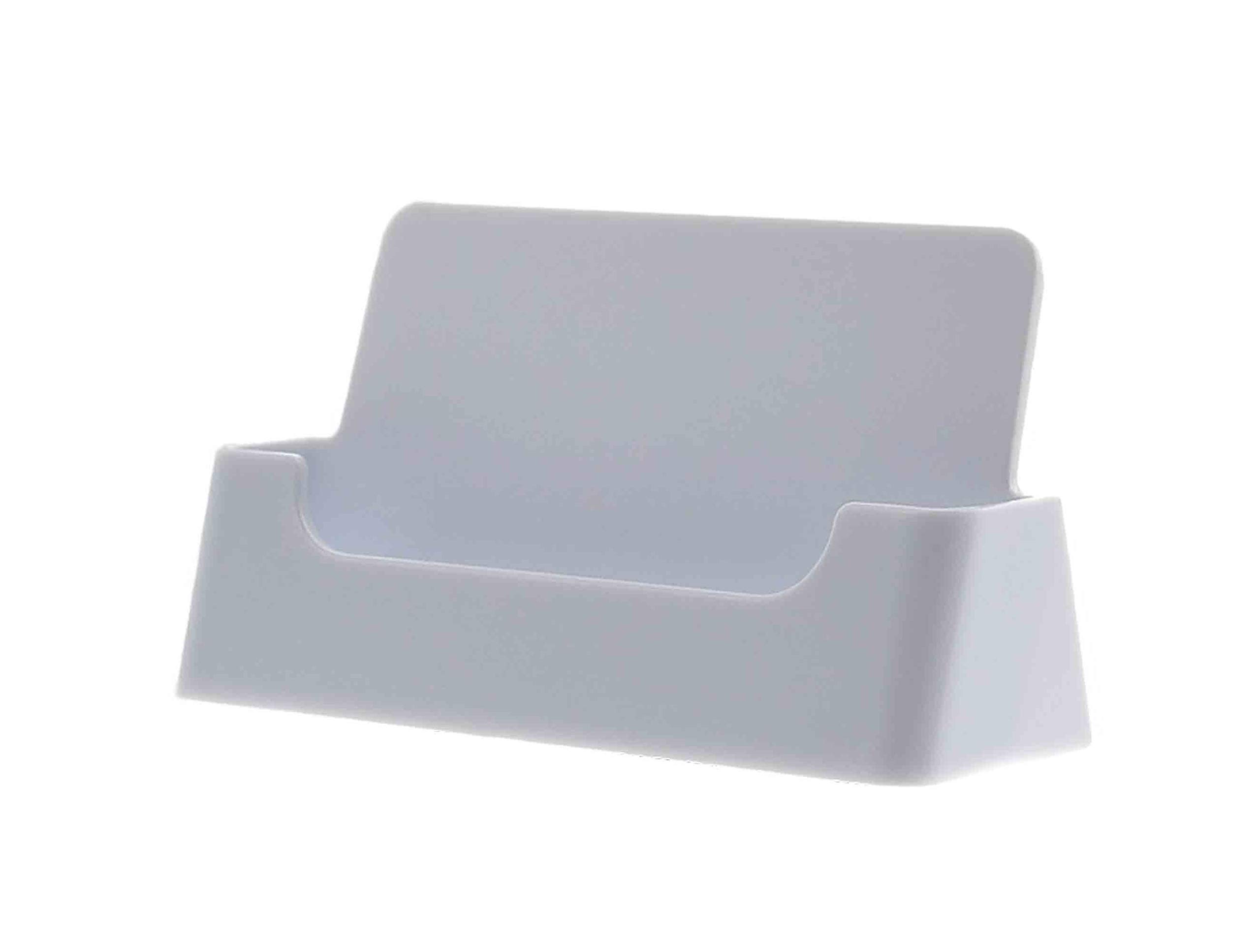 FixtureDisplays Acrylic Business Card Holder - Single Pocket White Desk Organizer for Office, Retail & Trade Shows | Compact Countertop Display for Professionals & Small Businesses