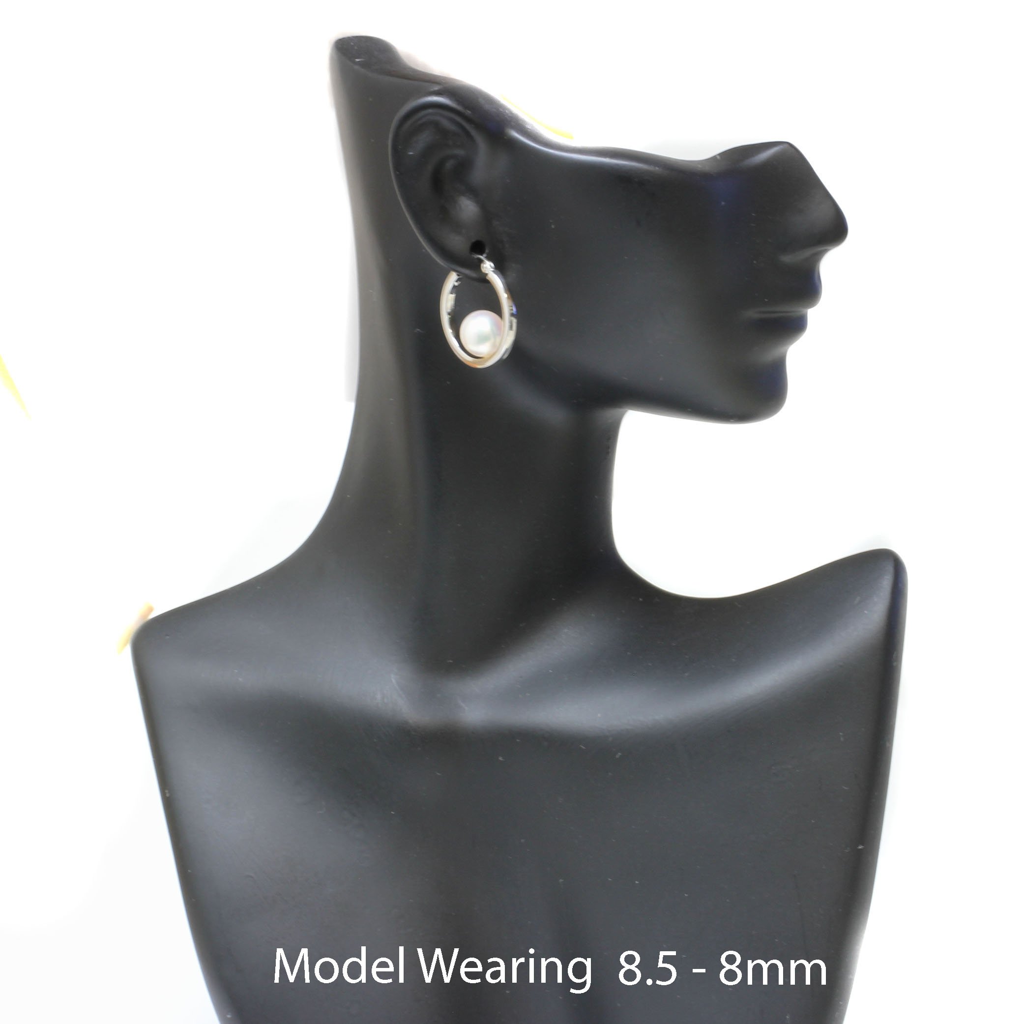 Elegant Akoya Cultured Pearl Dangle Hoop Earrings for Women - 925 Sterling Silver & 18K Gold Plated - Perfect Gift for Brides, Anniversaries & Special Occasions
