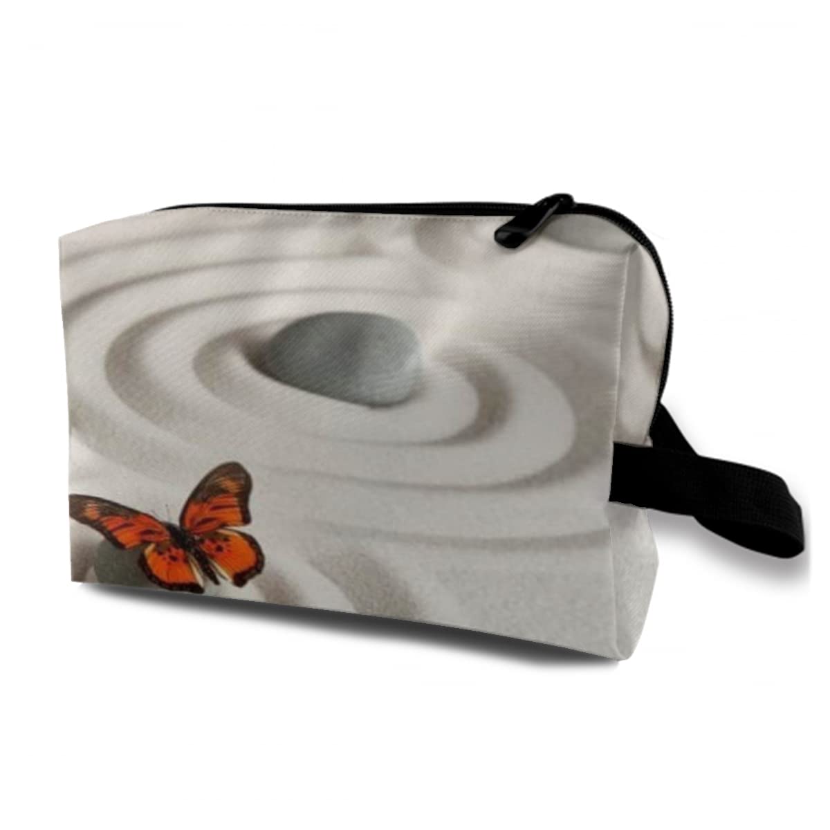 Waterproof Large Travel Makeup Bag - Reusable Cosmetic Organizer with Sand Butterfly Design for Women | Perfect for Outdoors, Camping, Gym & Vacation Toiletry Storage