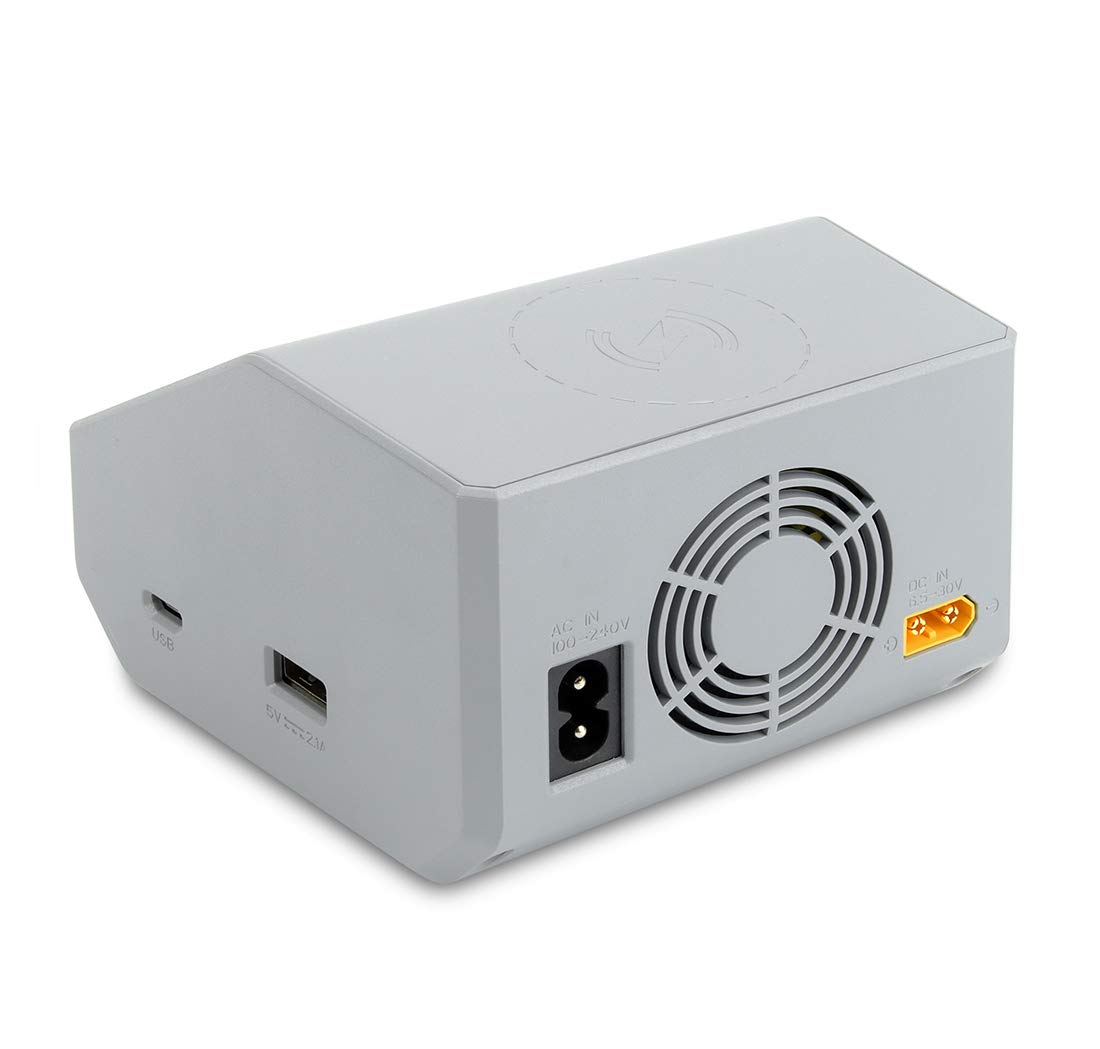 HOBBYMATE D6 Duo Pro Dual Port Balance Charger for Lipo, Li-ion, LiFe, NiMH & NiCd Batteries - AC/DC Input (Gray) - Perfect for RC Cars, Drones, and DIY Electronics Projects