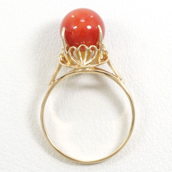 18K Yellow Gold Coral Ring for Women - Elegant Handmade Jewelry Gift for Anniversary, Birthday & Special Occasions | Perfect for Beach Weddings & Summer Fashion Accessories