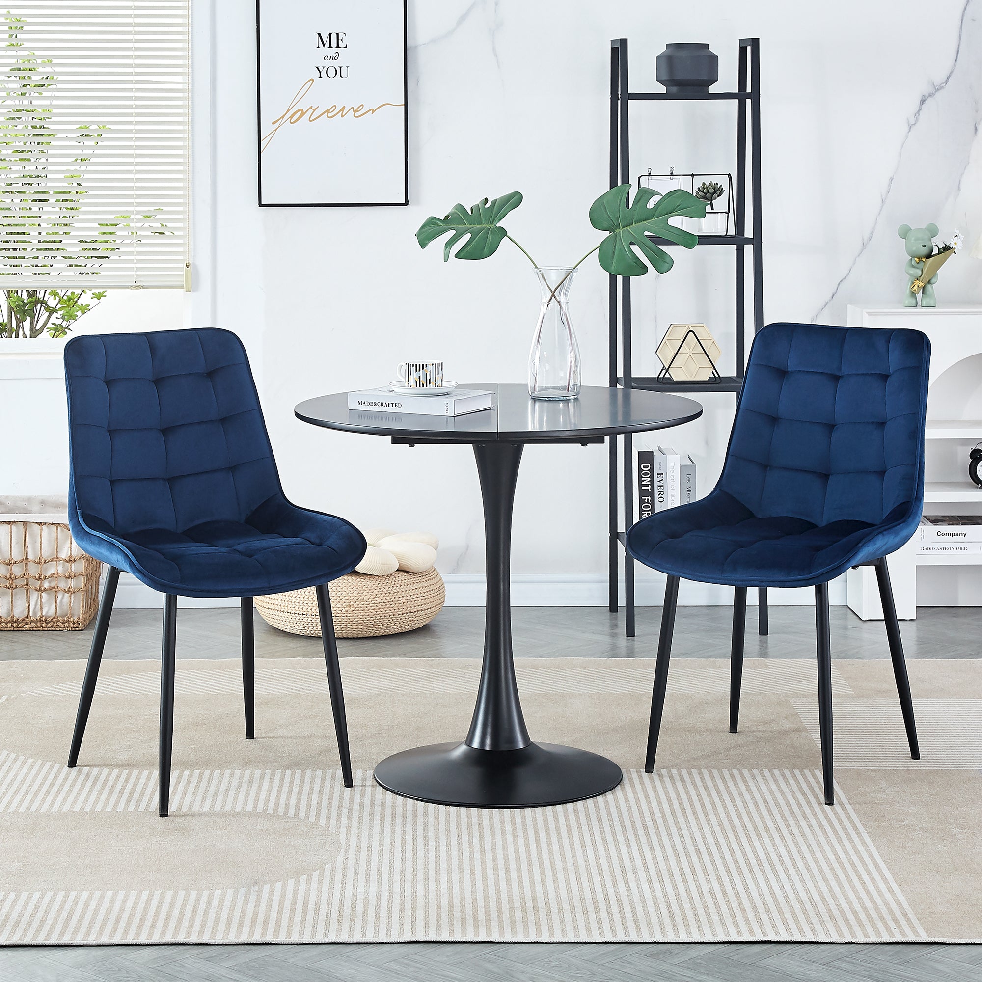 Modern Blue Dining Chairs Set of 2 - Contemporary Style with Advanced Technology - Perfect for Restaurants, Cafes, Bars, Offices & Living Rooms - Easy Assembly & Sturdy Design - Ideal for Home Dining & Commercial Spaces