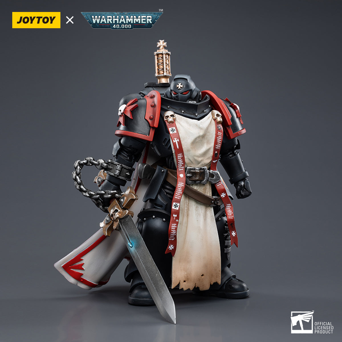 1/18 Scale JOYTOY Warhammer 40K Black Templars Action Figure Set (3pcs) - Perfect for Collectors, Tabletop Gaming & Display