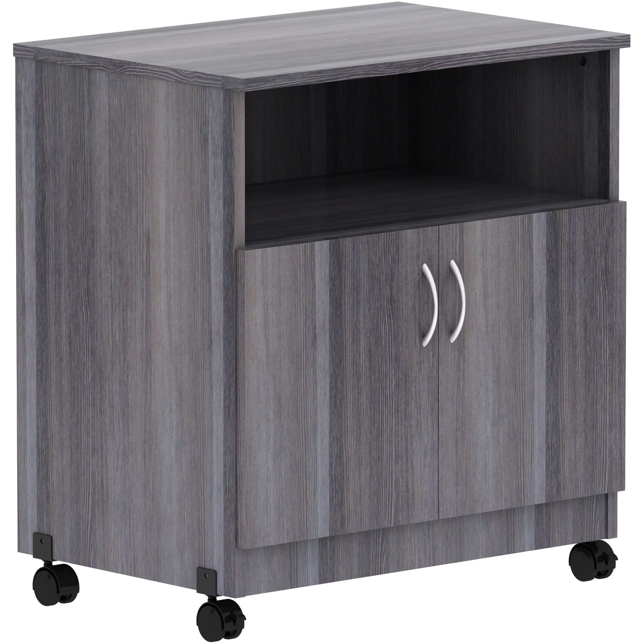 Lorell LLR69627 Deluxe Mobile Machine Stand - Heavy Duty Adjustable Rolling Cart for Printers, Scanners & Office Equipment, Weathered Charcoal - Perfect for Home Office & Commercial Workspaces