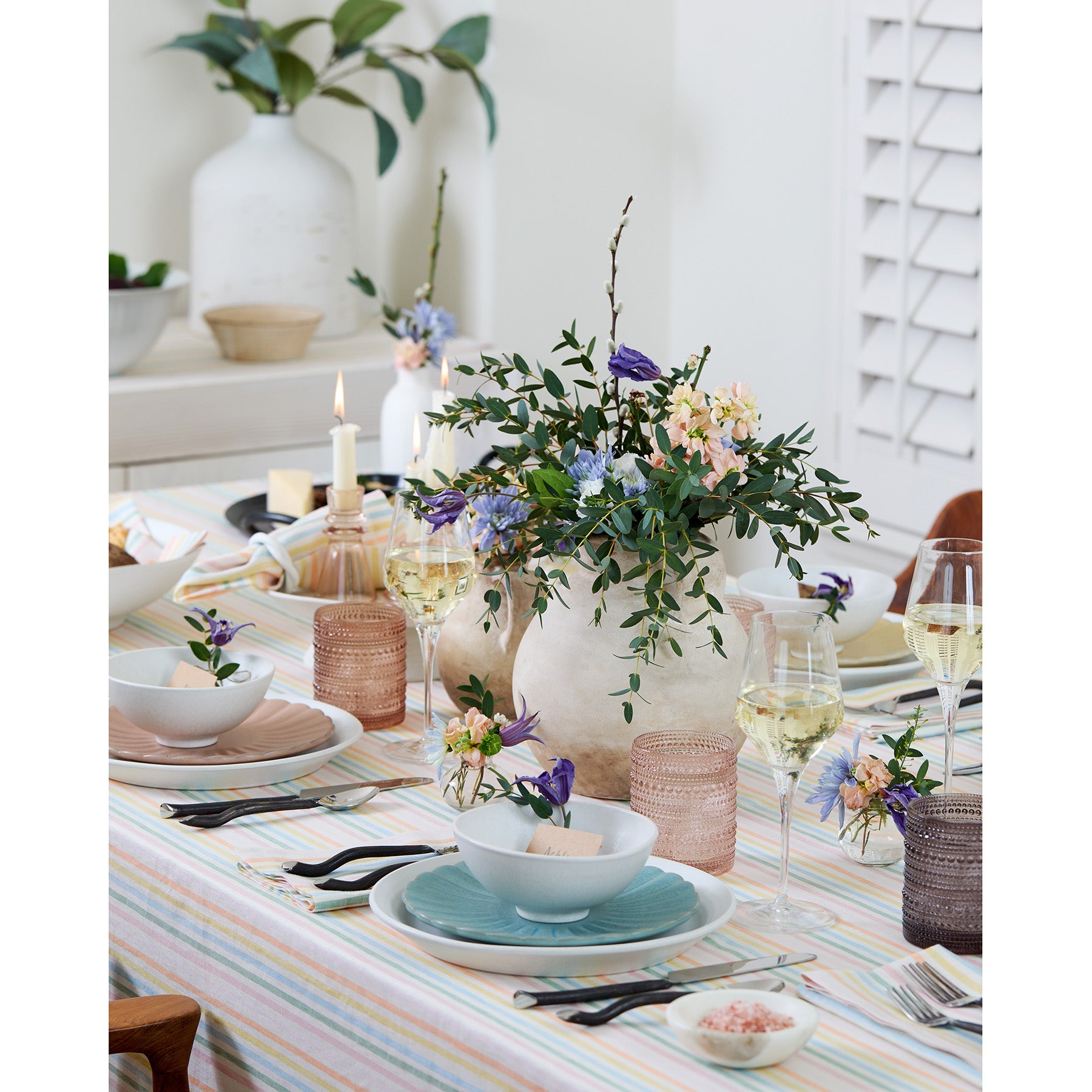Julia Tablecloth - Elegant & Durable Cotton Table Cover for Dining, Parties & Home Decor - Perfect for Weddings, Holidays & Everyday Use