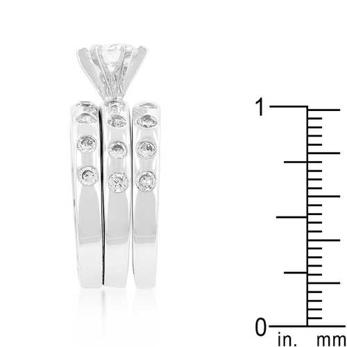 Exquisite Bezel Set Engagement Ring Set - Elegant Wedding & Proposal Jewelry for Women - Perfect for Anniversaries, Valentine's Day & Special Occasions