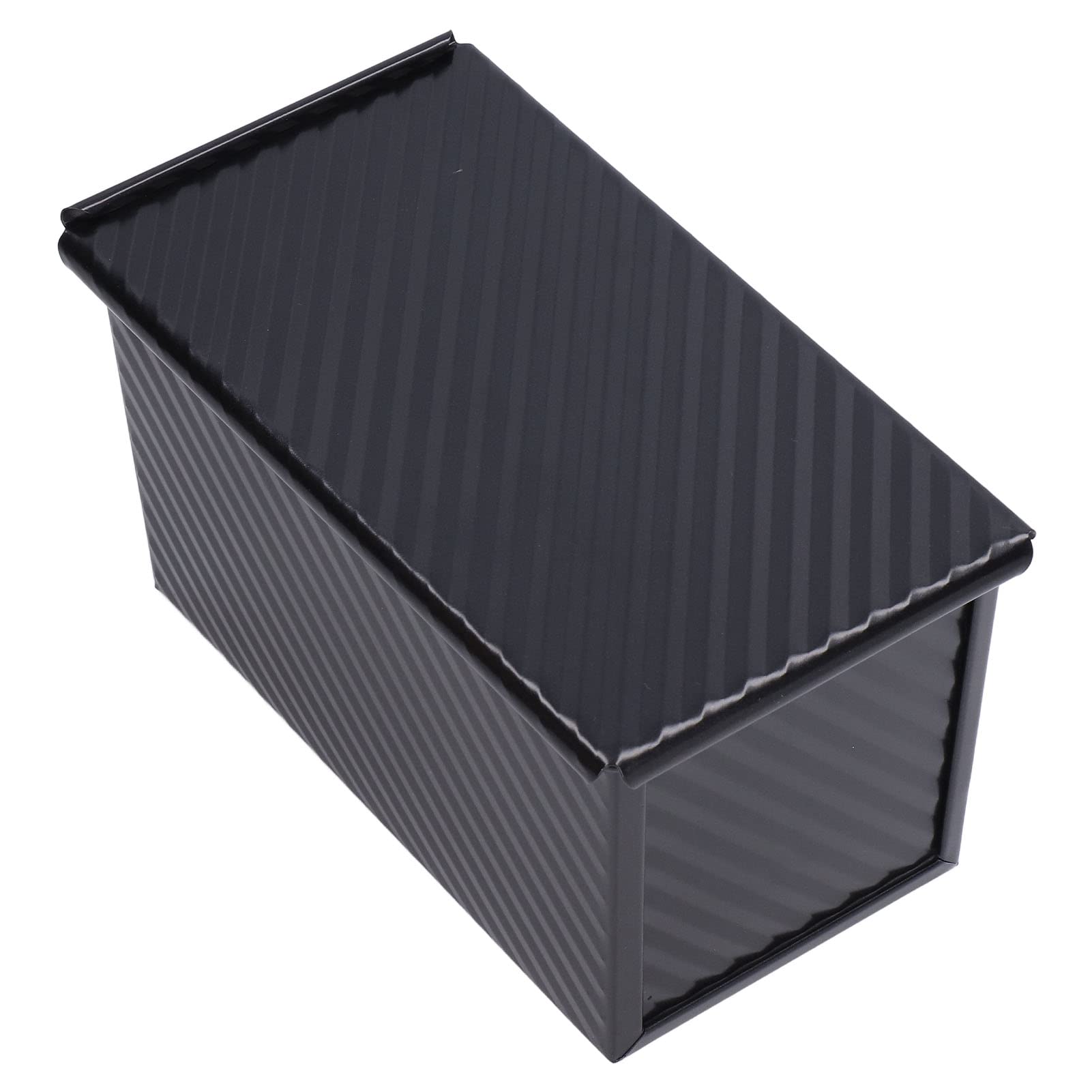 Haofy 9x5 Inch Carbon Steel Non-Stick Loaf Pan with Cover - Ideal for Baking Bread, Toast, and Cakes in Oven - Perfect for Home Bakers & Professional Chefs (Black)