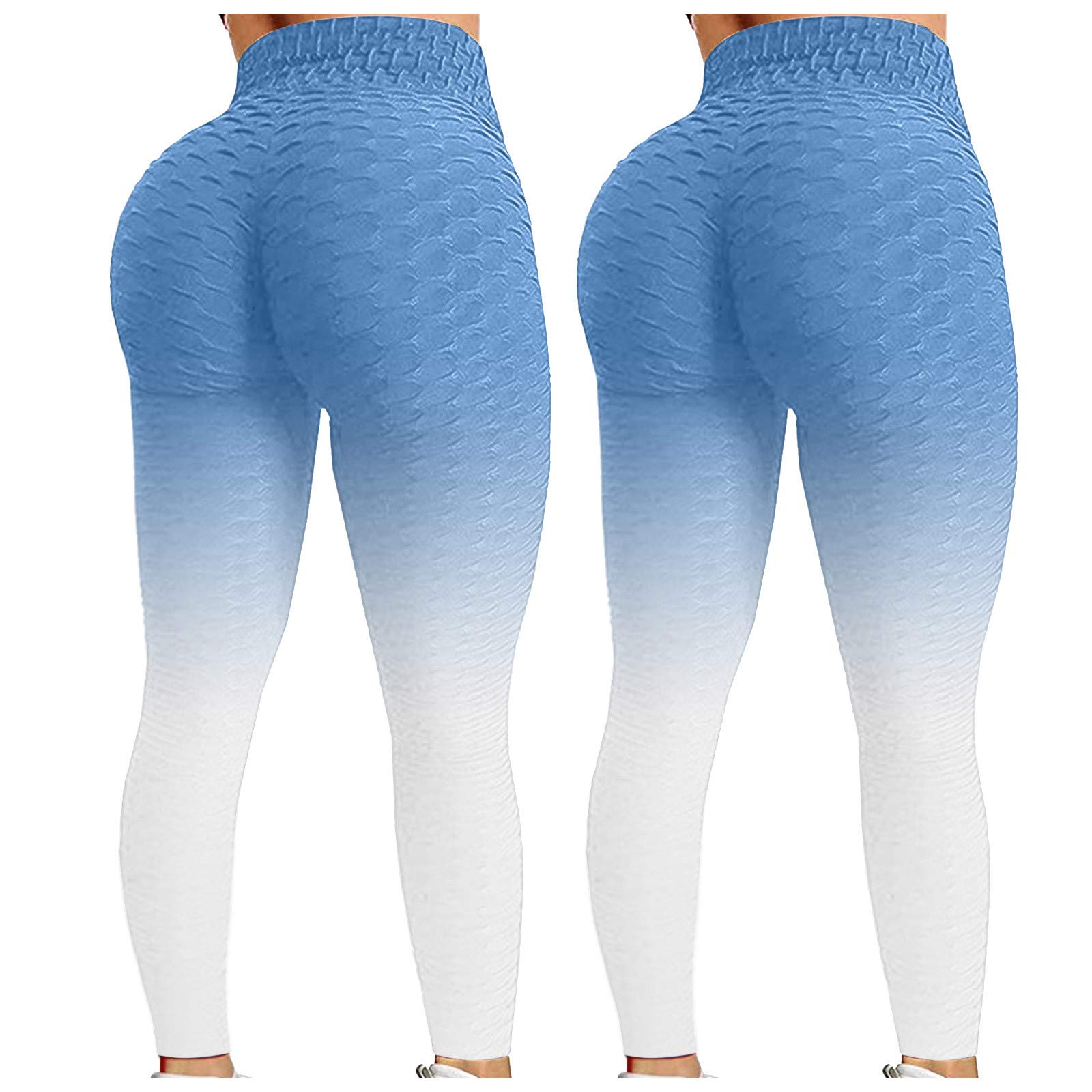 FAMOORE Women's High Waist Yoga Pants - 2 Pack Tummy Control & Bubble Hip Lifting Leggings for Running, Fitness & Workout | Plus Size & Stretchy Spandex Activewear for Gym, Yoga & Everyday Wear