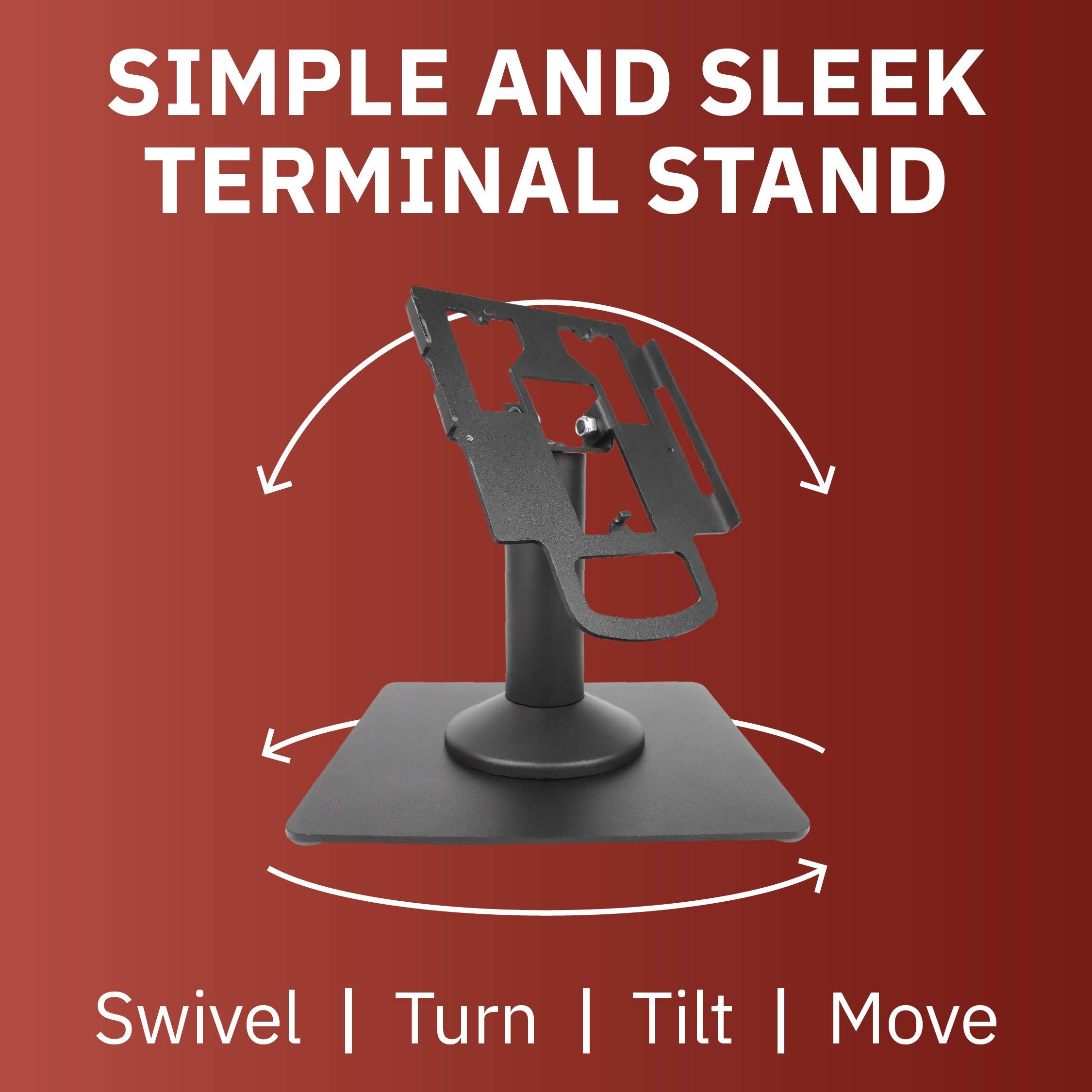 DCCStands Freestanding Swivel & Tilt Pax PX5 Terminal Stand - Adjustable Monitor Mount for Office, Home, and Retail POS Systems