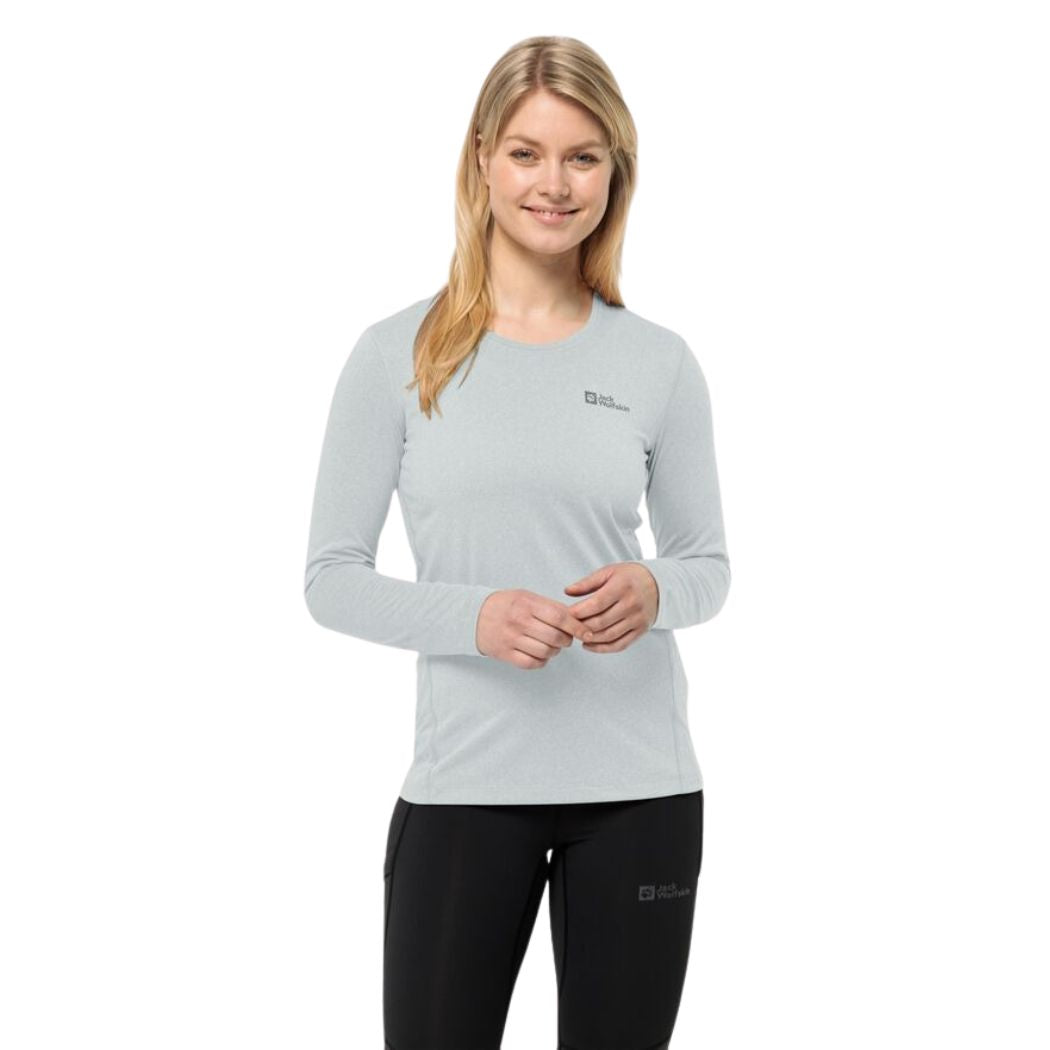 Jack Wolfskin Sky Thermal Women's Long Sleeve Shirt - Lightweight Fleece Lined Winter Top for Hiking, Camping & Outdoor Activities