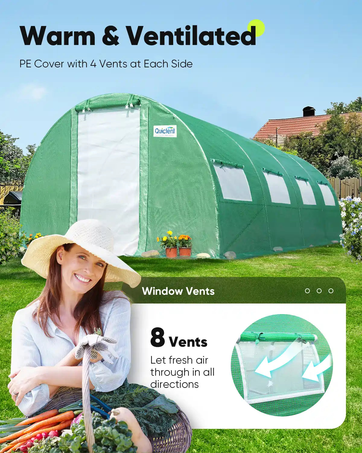 20' x 10' x 7' Heavy Duty Large Greenhouse Kit for Outdoor Gardening - Perfect for Growing Vegetables, Flowers & Plants All Year Round
