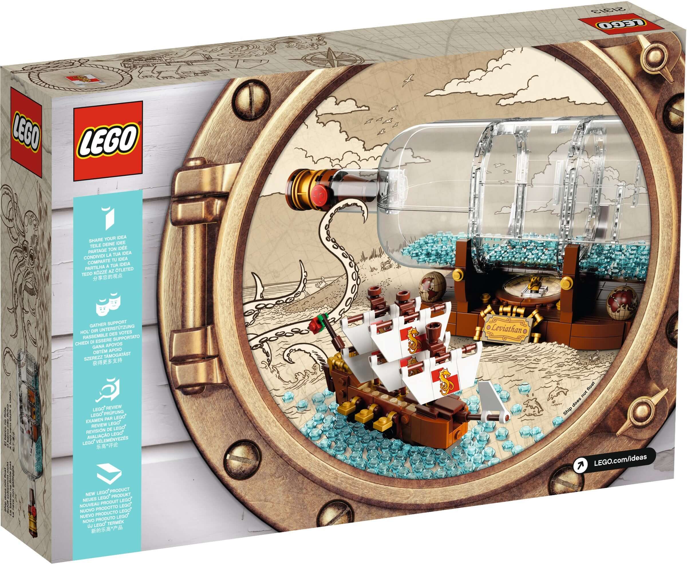 LEGO 21313 Ship in a Bottle Building Kit - Collectible Model Set for Adults & Teens - Perfect for Home Decor, Office Display & Gift Giving