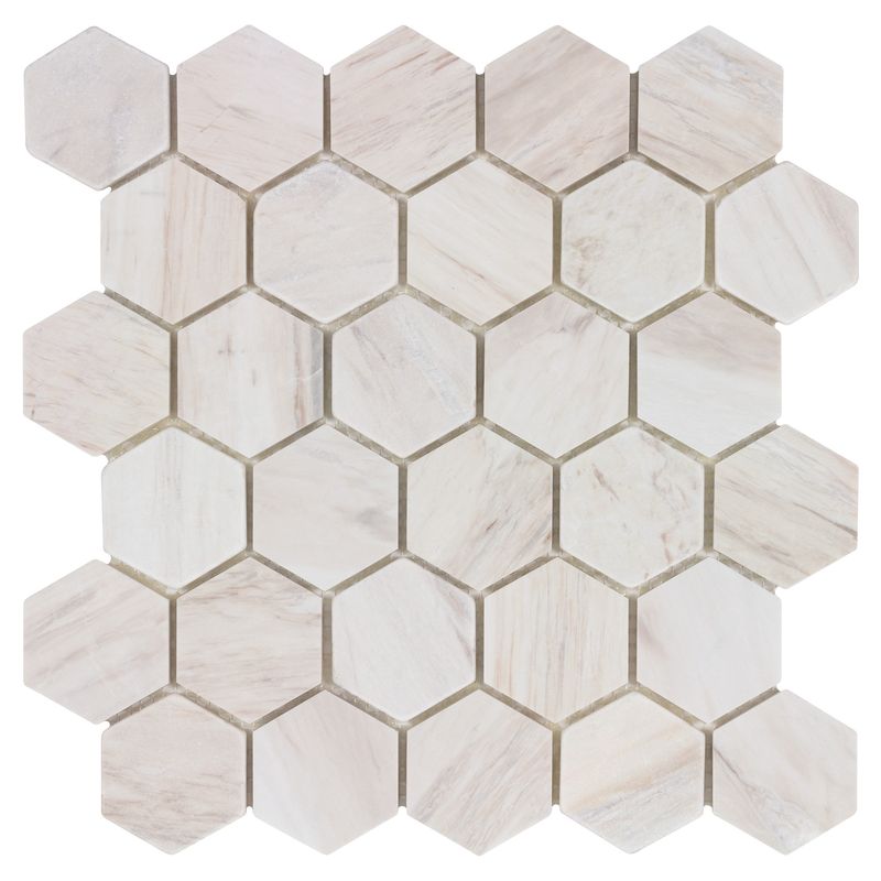 Hexagon Prime Stone Mosaic Tile Beige - Premium Natural Stone Wall & Floor Tile for Bathroom, Kitchen Backsplash, Shower, and Fireplace