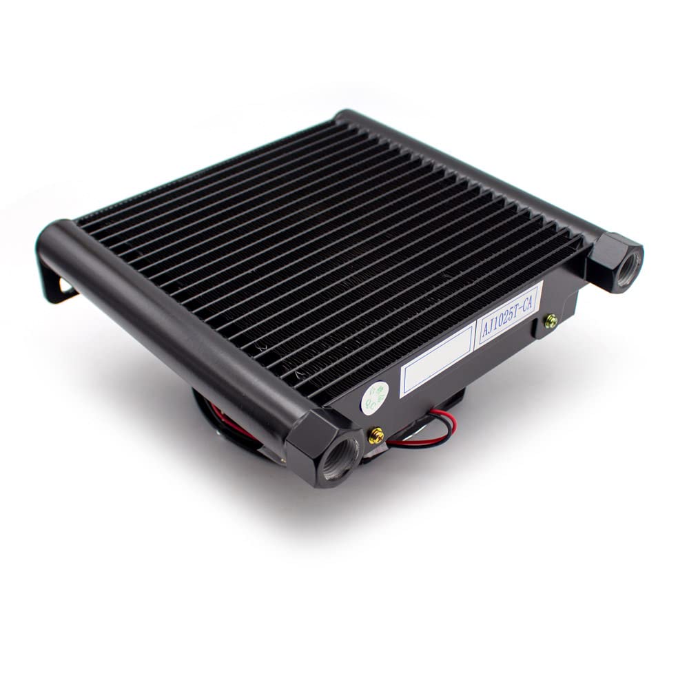 25L/MIN Hydraulic Oil Cooler - Aluminum Alloy Air Cooler Radiator with 3Mpa Pressure & DC 24V for Heavy Machinery, Construction Equipment & Industrial Applications (Model AJ1025T-CA)