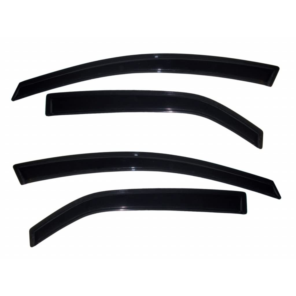 AVS For Kia Forte 2010-2013 Ventvisor Window Deflector - Outside Mount Smoke Tinted Rain Guards (4-Piece Set) | 94688 | Perfect for Rain Protection & Reduced Wind Noise While Driving