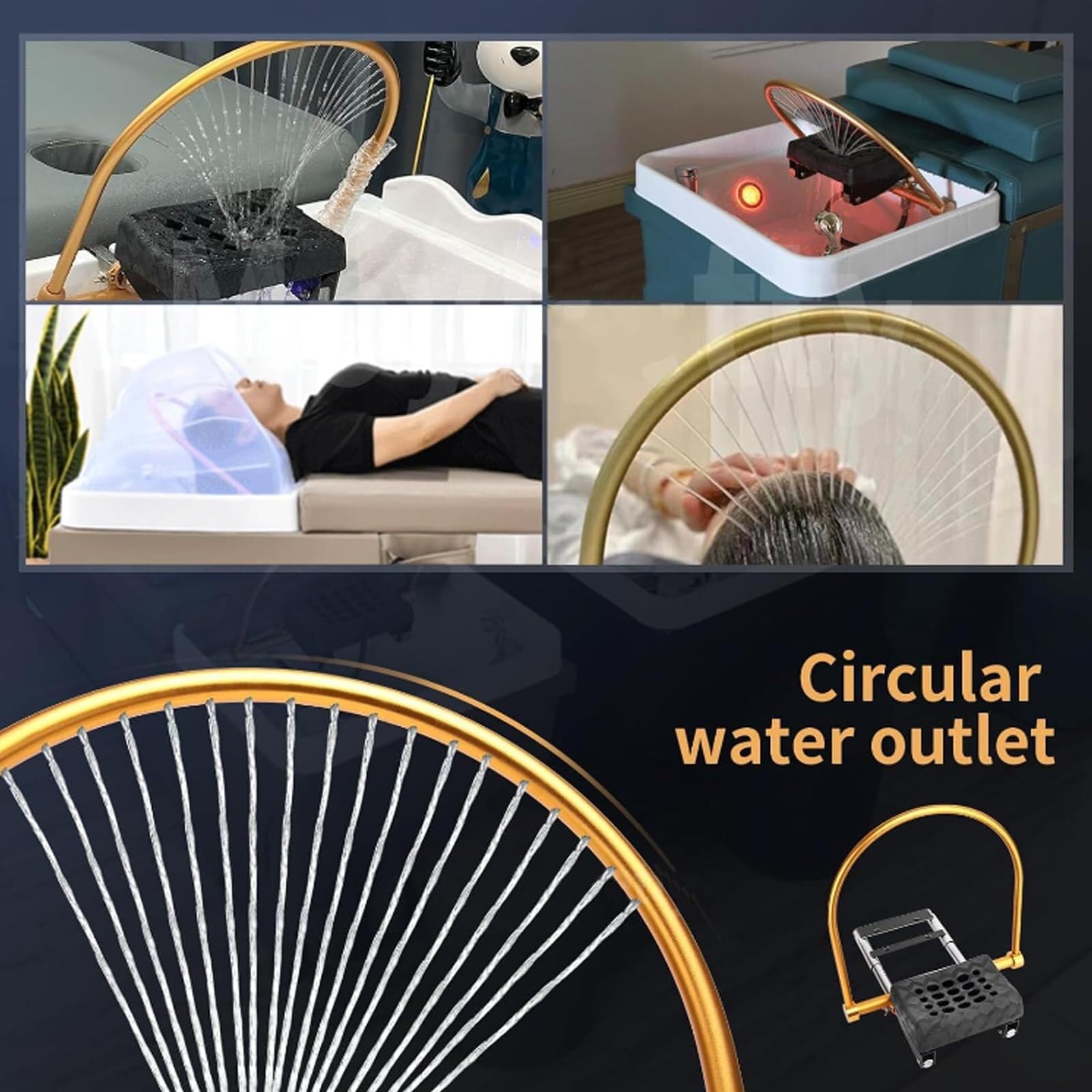 Professional Salon Head Spa Equipment - Adjustable Shampoo Bed with Fumigation Hair Treatment System | Perfect for Hair Washing, Scalp Care & Relaxation Therapy | Salon & Home Spa Use