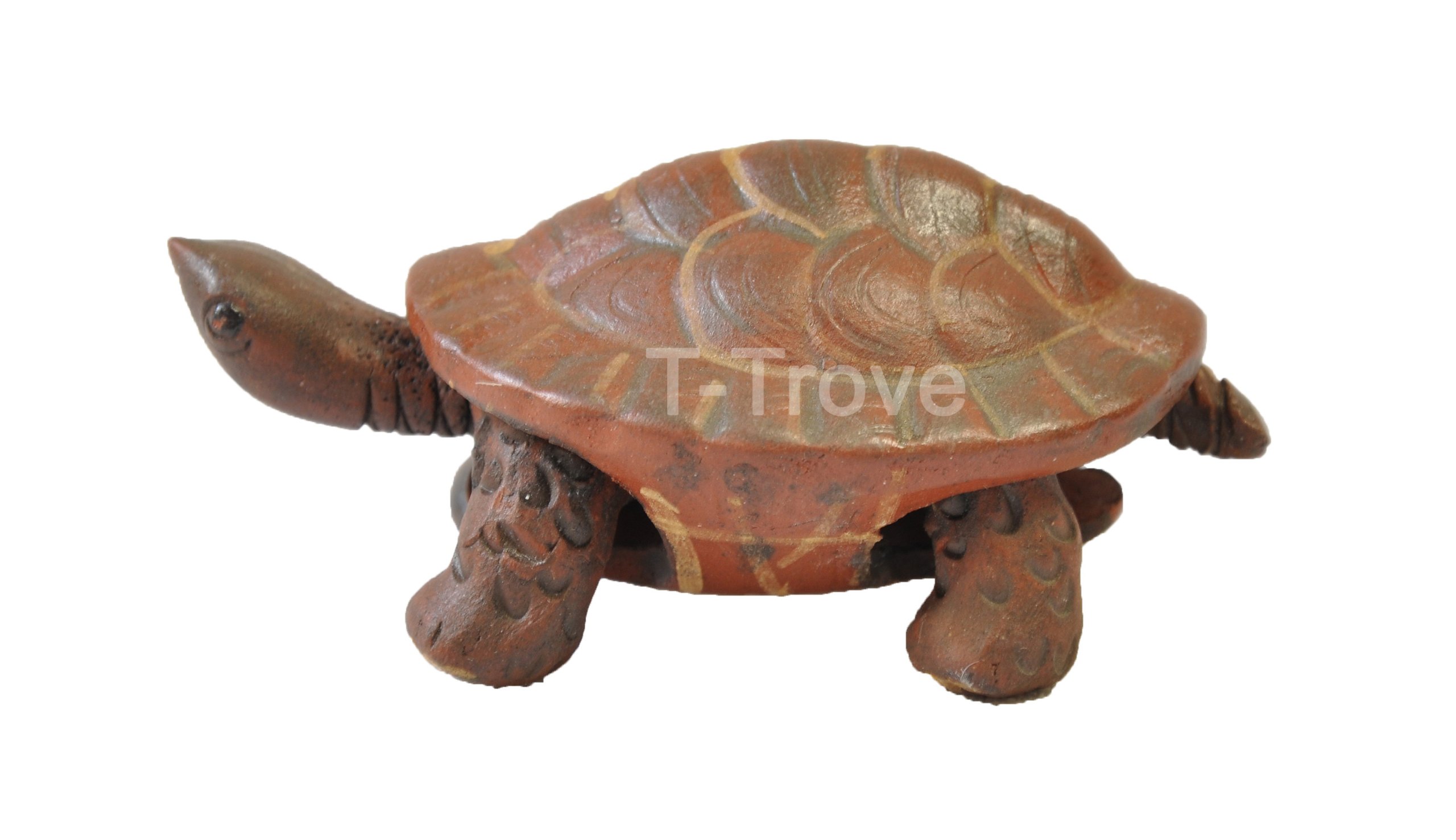 Handmade Ceramic Tortoise Figurine - Small Decorative Statue for Home, Office & Garden Decor | Feng Shui Gift, Zen Meditation Accent