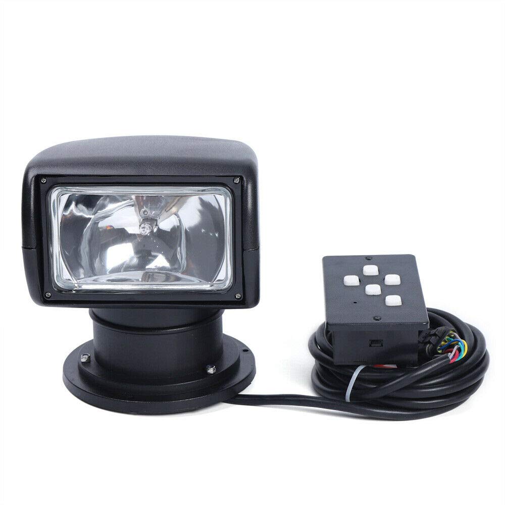 **2500LM 12V Waterproof Marine Spotlight - 360° Rotating Remote Control Search Light for Boats, Trucks & Outdoor Fishing | Black**    *(Perfect for Night Fishing, Marine Navigation, Off-Roading & Emergency Lighting)*