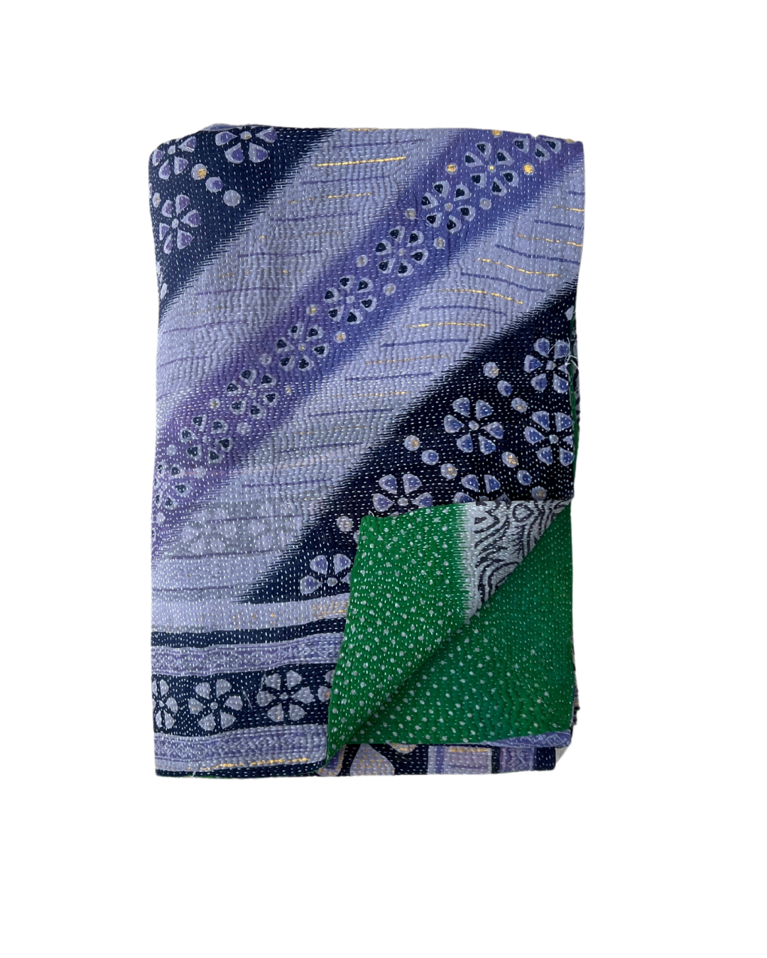 Lightweight Kantha Quilt No. 777 - Handmade Cotton Throw Blanket for Bed, Sofa & Travel - Cozy Boho Home Decor & Perfect Gift for Women