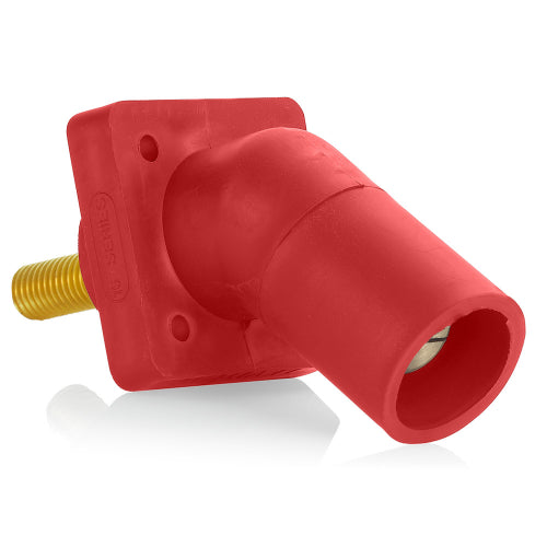 Leviton 45 Degree Series 16 Panel Mount Camlocks - Threaded Post for #2-4/0 AWG - Ideal for Industrial Electrical Panels & Power Distribution Systems