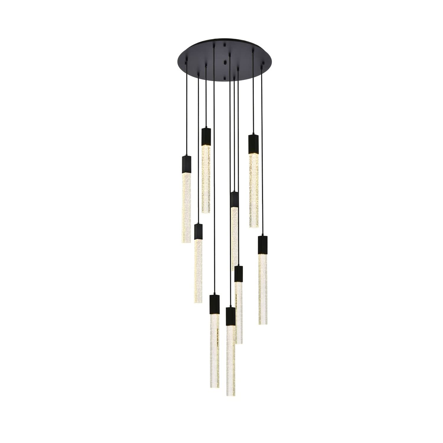 Weston 9-Light Black Pendant Lighting Fixture - Modern Chandelier for Dining Room, Kitchen Island & Living Room Decor