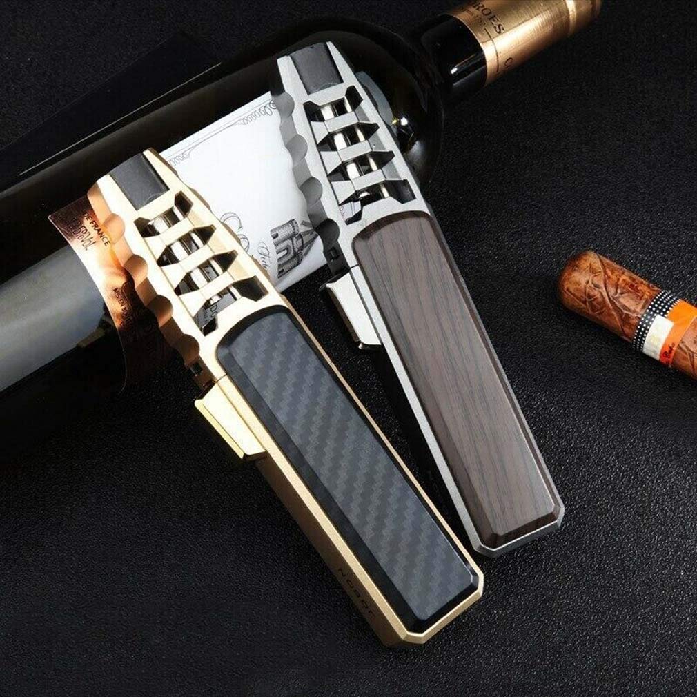 Brite Fire Torch Lighter - Windproof & Waterproof Butane Lighter for Kitchen, BBQ, Camping, Grilling, Candle Lighting - Perfect Outdoor Survival Tool & Men's Gift (Brown, Gas Not Included)