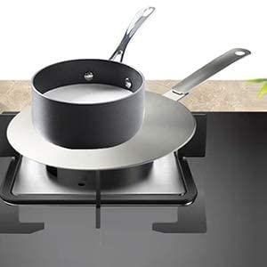 20cm Induction Cooker Adapter Disc - Heat Diffuser Plate with Detachable Handle & Base for Induction Stove - Perfect for Wok Cooking, Slow Simmering & Even Heat Distribution