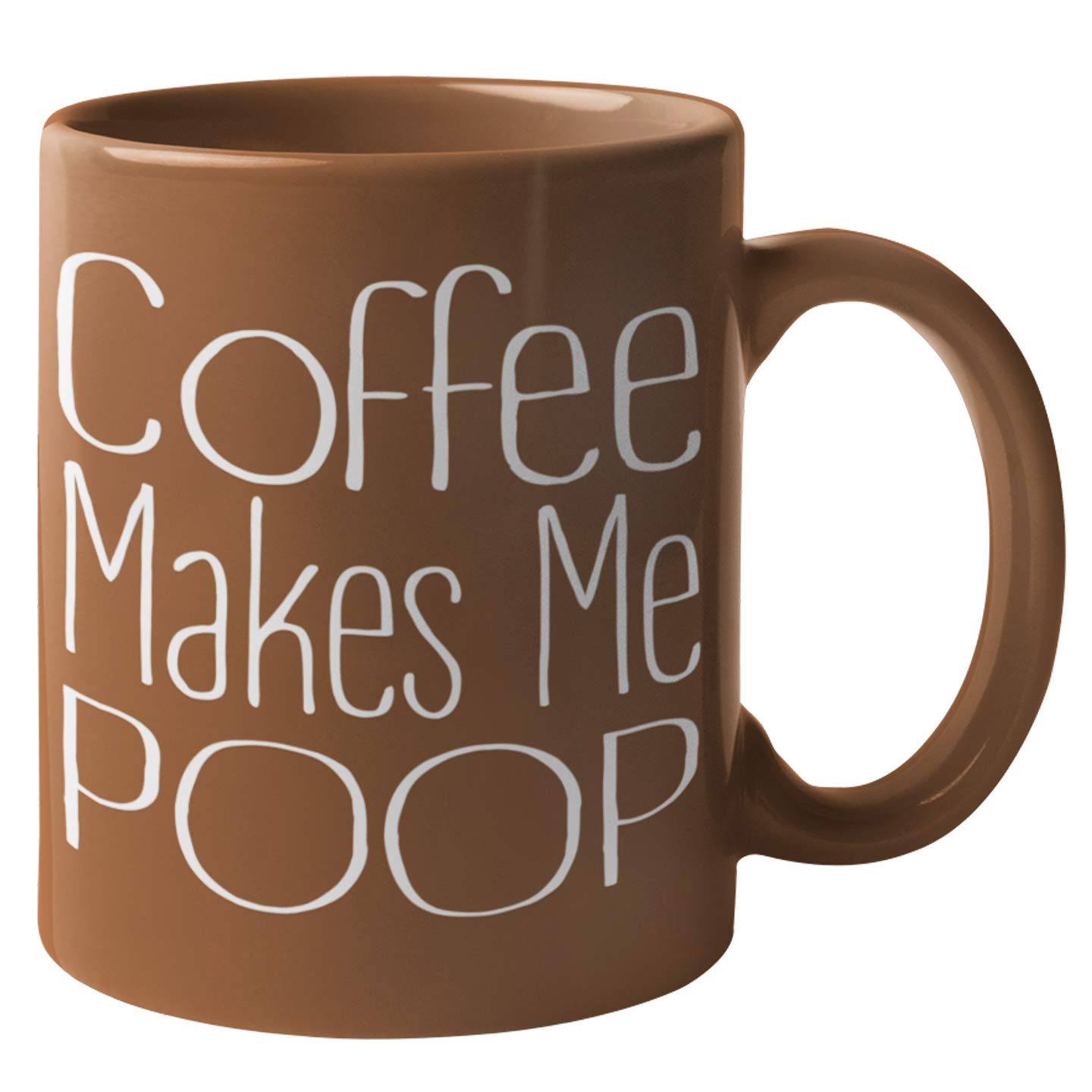Funny Coffee Mug with Poop Emoji - Dark Brown Novelty Cup (Coffee Makes Me Poop) | Perfect Gag Gift for Coffee Lovers & Office Humor | Great for Pranks, White Elephant Gifts & Morning Laughs
