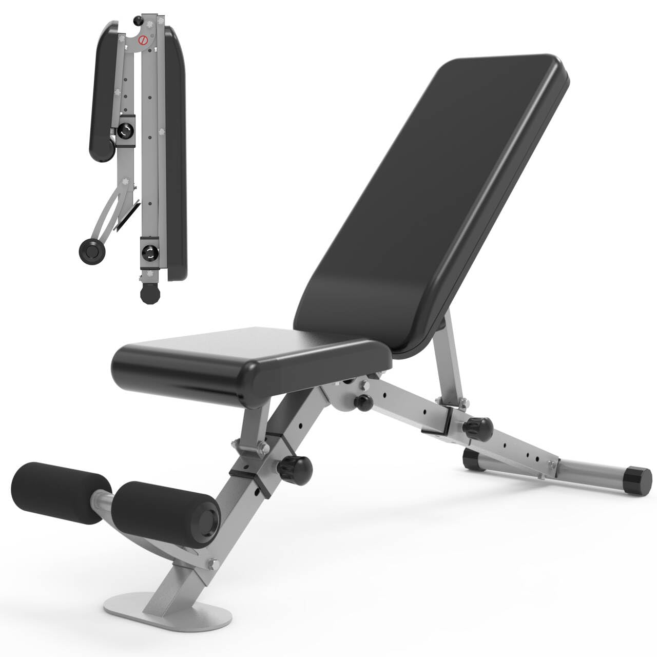 Leikefitness Adjustable Weight Bench - Foldable Workout Exercise Bench with Automatic Lock for Upright, Incline, Decline & Flat Positions - Full Body Strength Training for Home Gym, Weightlifting & Fitness Enthusiasts - Perfect for Small Spaces & Apartment Workouts