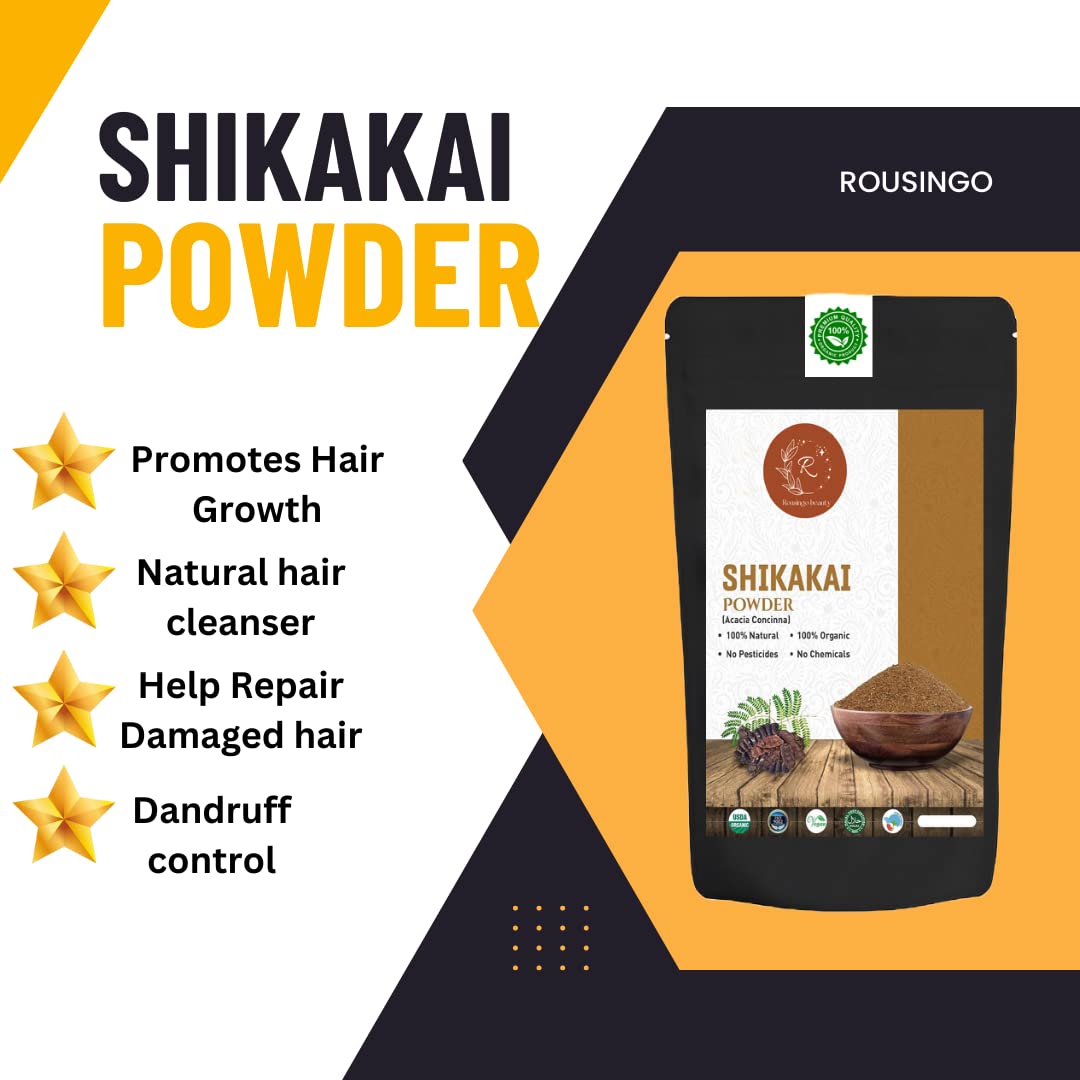 100% Pure Organic Shikakai Powder (Acacia Concinna) - Natural Hair Conditioner & Cleanser for Men & Women - 3.5oz (100g) | Promotes Hair Growth, Reduces Dandruff | Perfect for DIY Hair Masks & Ayurvedic Hair Care Routines