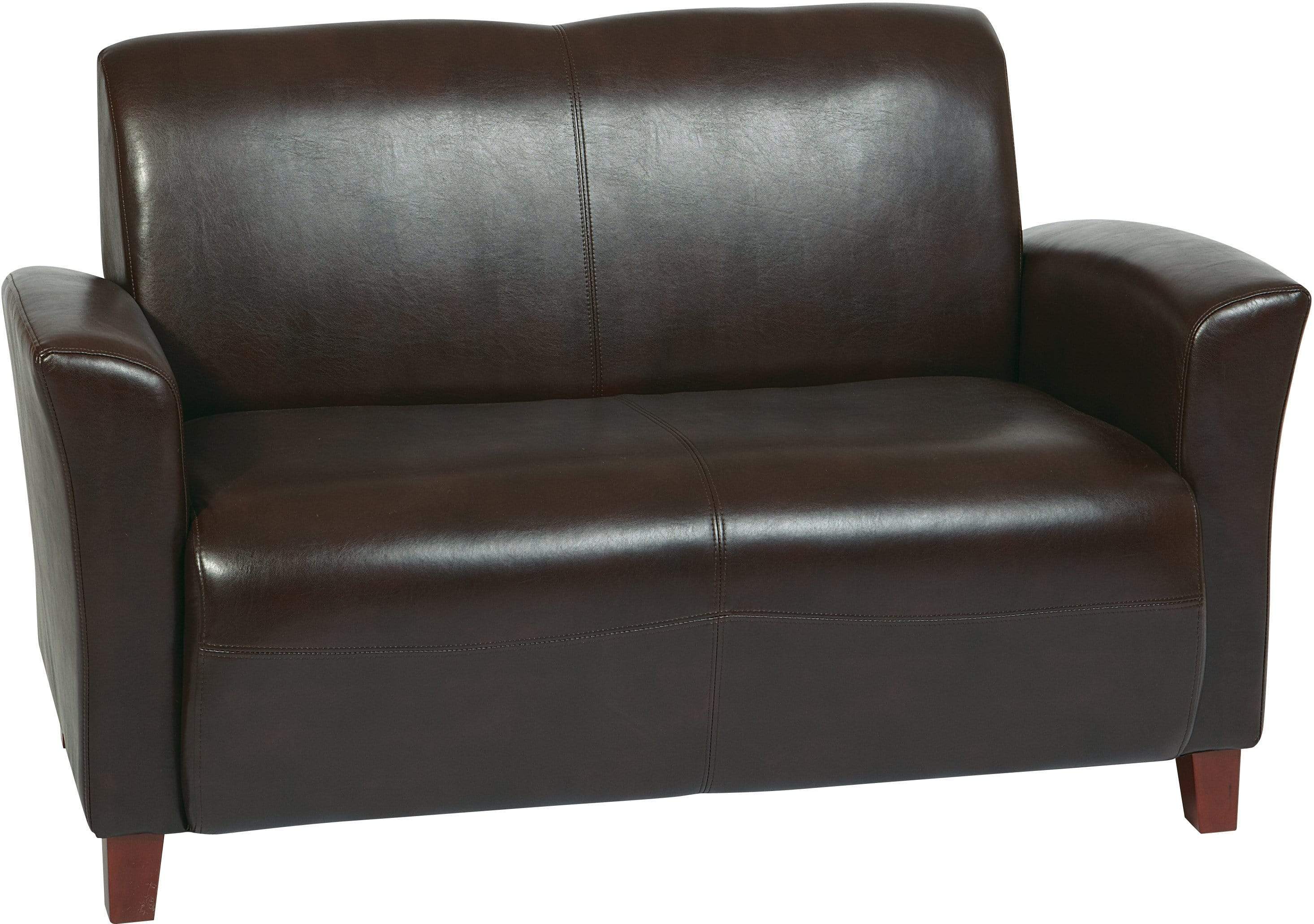 OSP Furniture® Eco Leather Office Loveseat [SL2272] - Modern Executive Sofa for Home & Office Waiting Areas, Conference Rooms & Reception Lounges