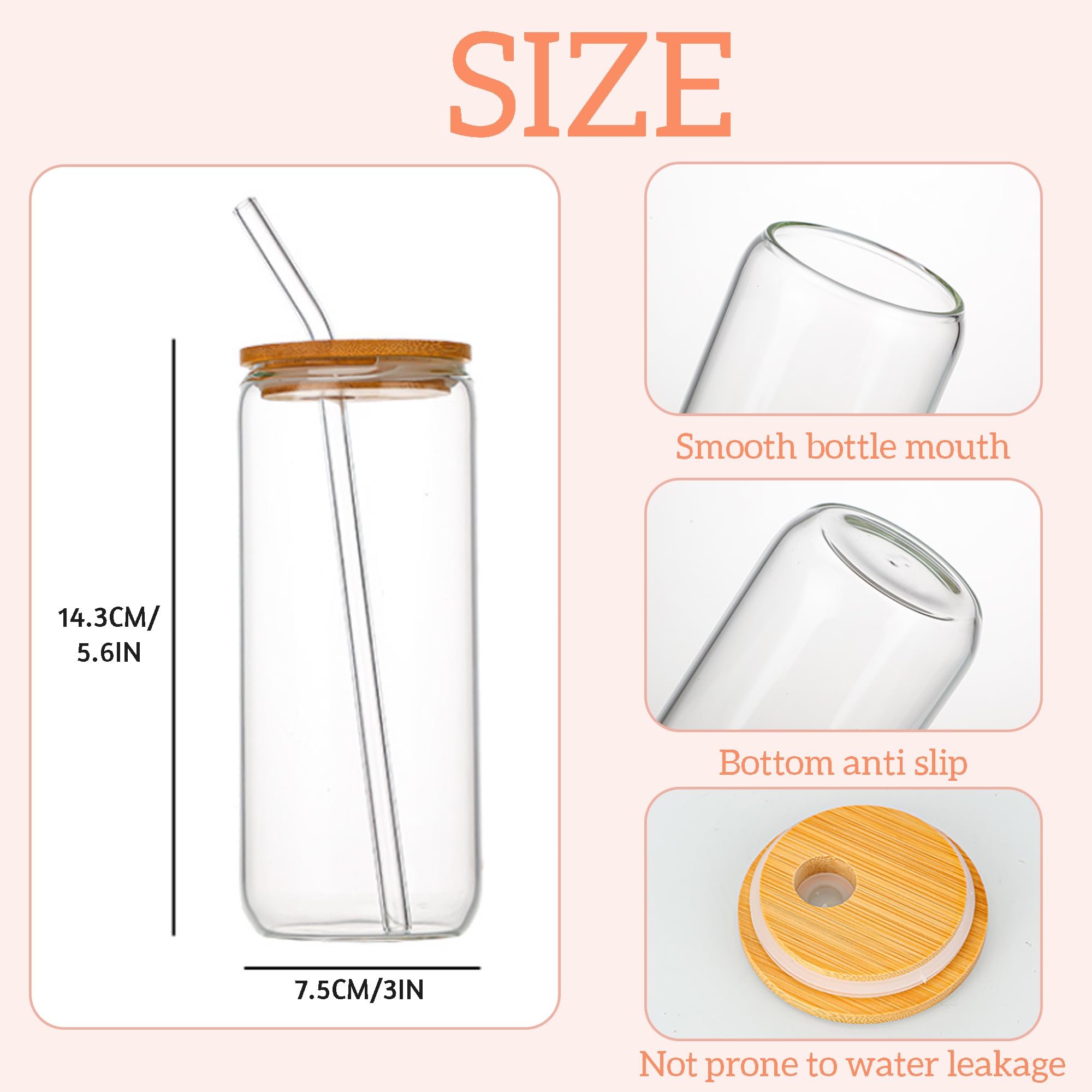Personalized 20oz Glass Tumbler with Straw & Lid - Custom Name Engraved, Birth Month Flower Design - Perfect for Iced Coffee, Water & Tea - Great Gift for Women, Mom, Teachers (Birthday, Mother's Day, Anniversary) - Ideal for Office, Home, Gym & Travel Use