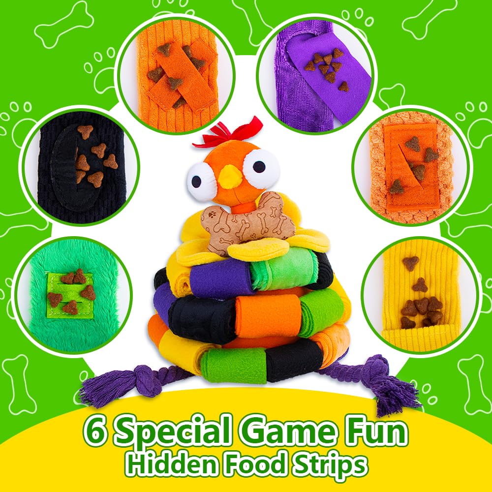Interactive Snuffle Chicken Dog Toy - Slow Feeder Puzzle Ball for Small, Medium & Large Breeds - Cute Squeaky Enrichment Game for Boredom & Anxiety Relief - Perfect for Halloween, Training & Indoor Playtime