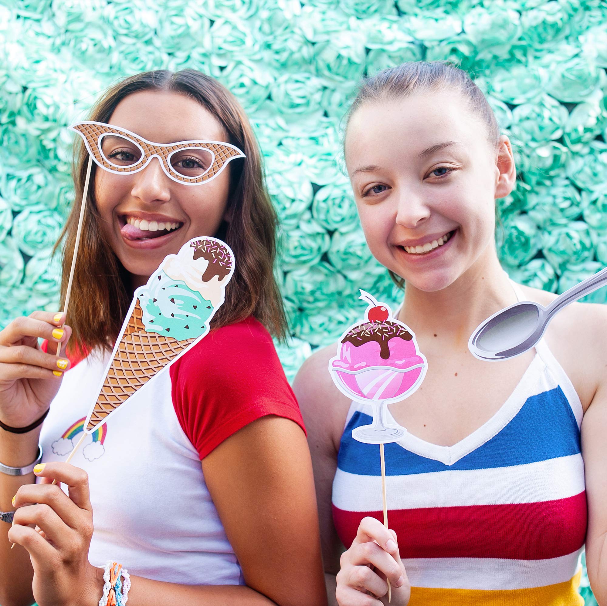 18-Piece Happy Birthday Party Photo Booth Props Set by Paper and Cake | Includes Cake, Balloon, Candles & Party Decorations | Perfect for Birthday Celebrations, Baby Showers & Anniversary Parties