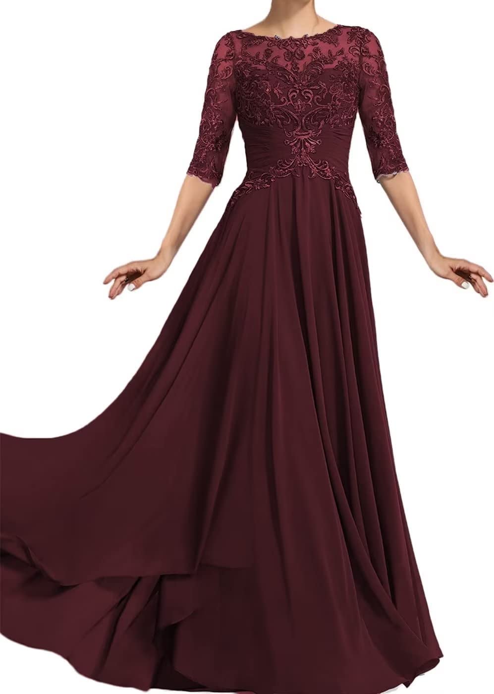 Elegant Peacock Blue Mother of The Bride Dress - Chiffon Formal Wedding Guest Gown for Women - US Size 2 - Perfect for Weddings, Receptions & Special Occasions