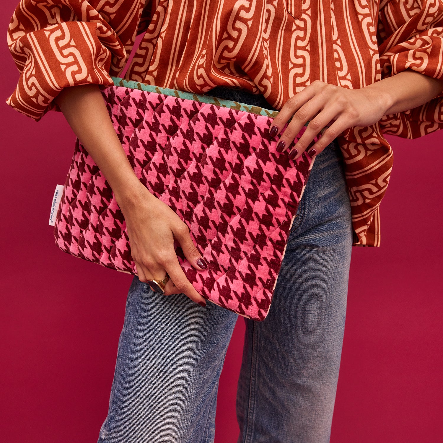 Vinita Velvet Clutch for Women - Elegant Evening Bag with Wristlet Strap - Perfect for Parties, Weddings & Special Occasions