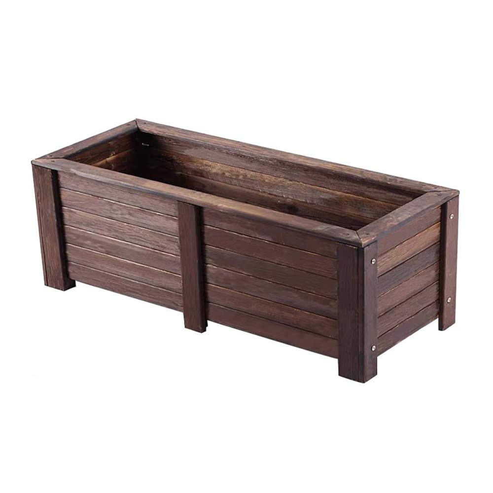 Premium Wooden Planter Box for Indoor/Outdoor Use - Rectangular Garden Planter with Drainage for Succulents, Flowers & Herbs - Perfect for Windowsills, Balconies & Patio Decor