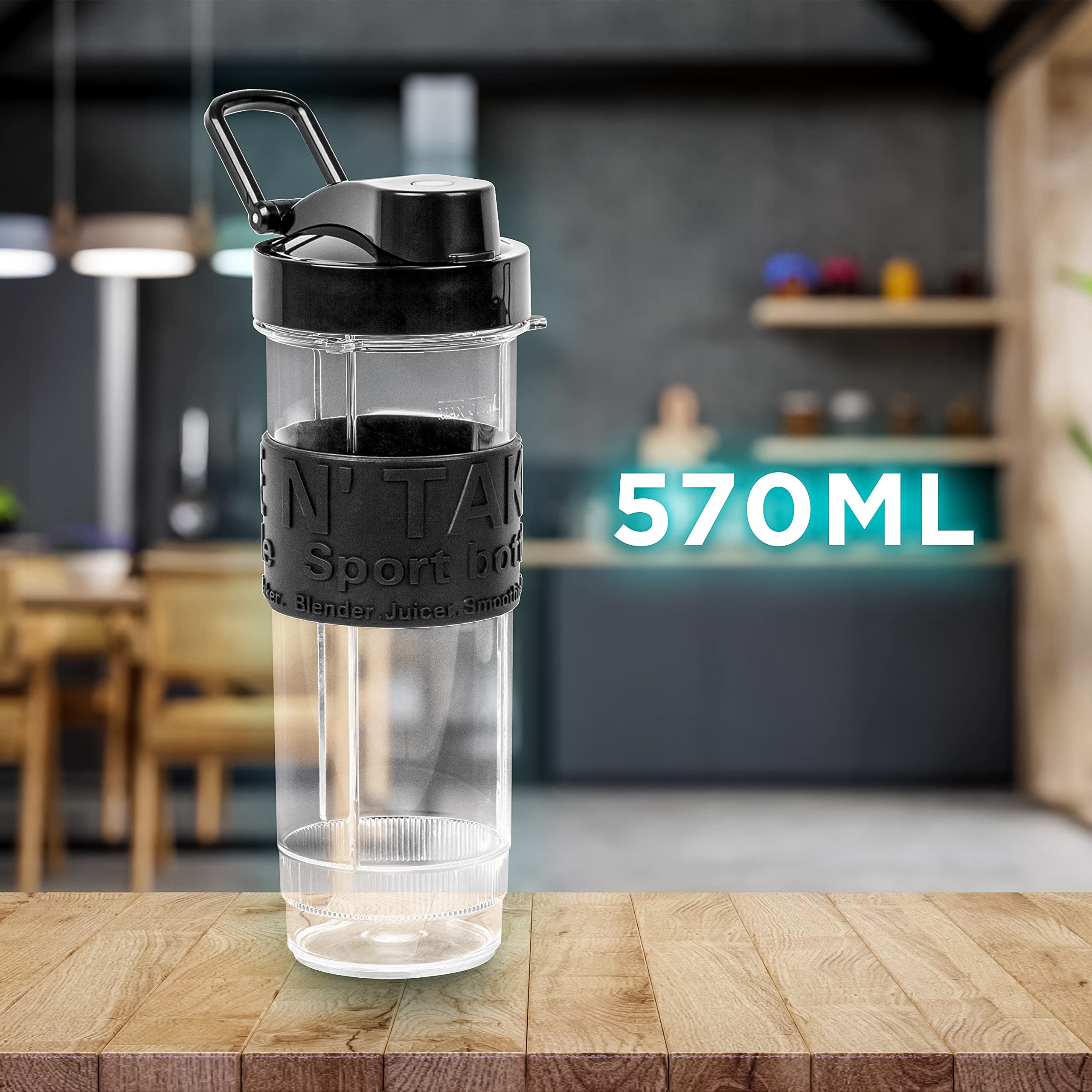 Duronic BB5 570ml BPA-Free Blender Bottle Replacement - Compatible with BL530 & BL540 Blenders - Perfect for Smoothies, Protein Shakes - Great for Camping, Gym, Travel, Hiking, Sports & Outdoor Activities