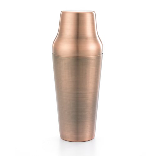 Barfly 24 Oz Parisienne 2-Piece Cocktail Shaker Set in Antique Copper - Professional Bartender Tools for Mixing Martinis, Margaritas & Cocktails at Home Bars or Parties