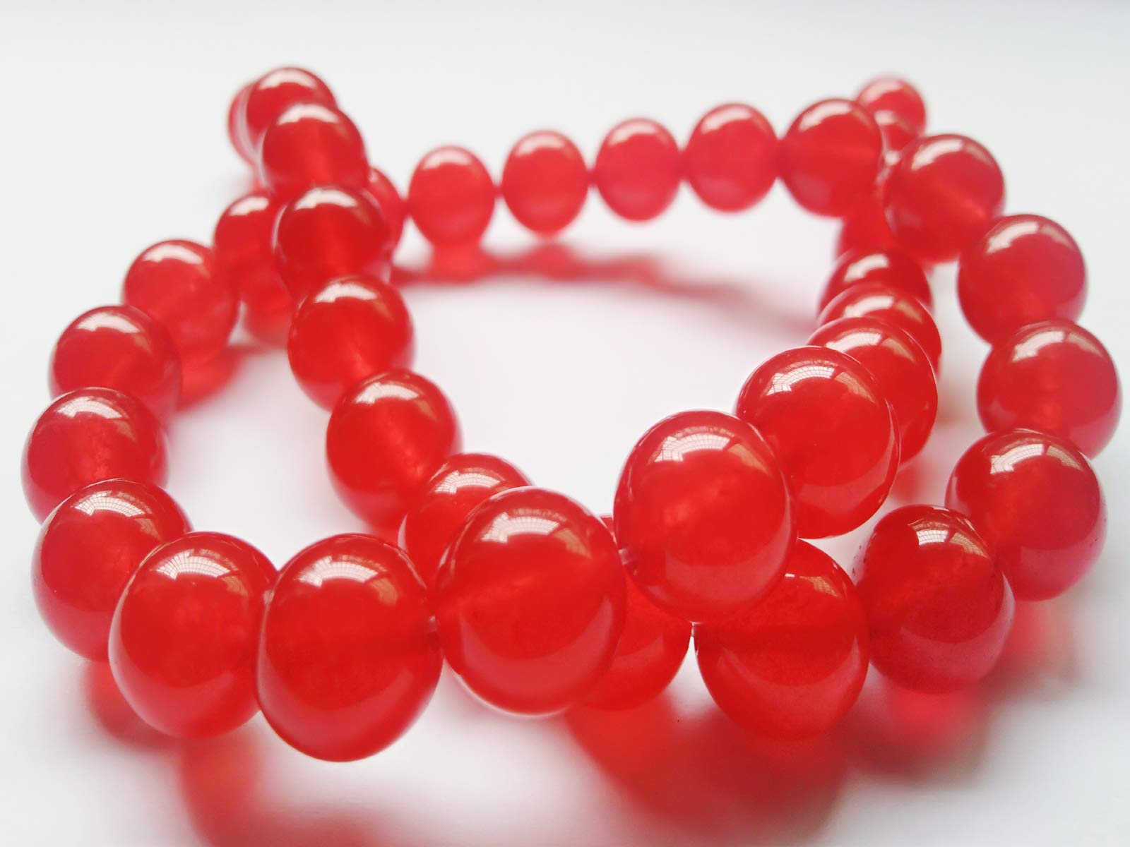 100pcs 10mm Natural Red Chalcedony Beads - Smooth Round Loose Gemstone for Jewelry Making, DIY Crafts, Bracelets & Necklaces | Healing Crystal Quartz Beads for Spiritual & Meditation Use
