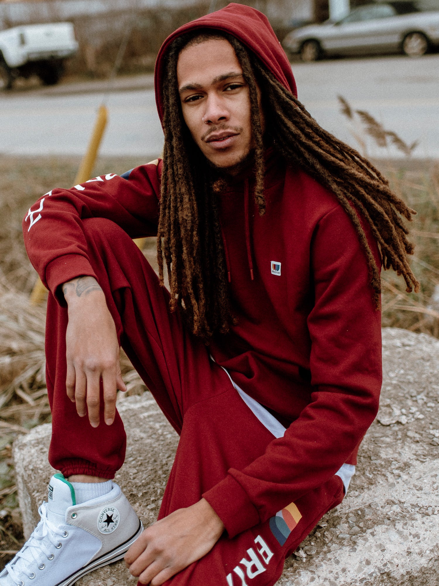 Brixton Alton Pullover Hoodie - Men's Casual Zip-Up Sweatshirt for Streetwear & Outdoor Activities | Clearance Sale