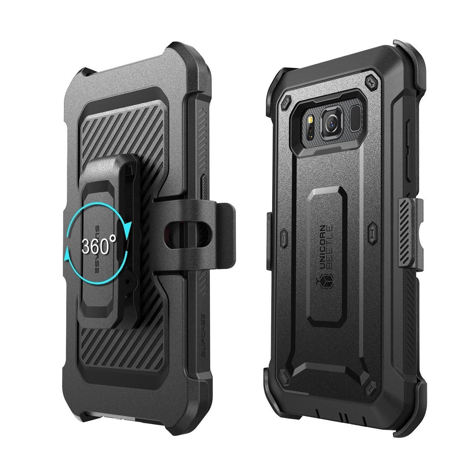 Samsung Galaxy S8 Active Unicorn Beetle Pro Rugged Case with Built-in Screen Protector - Shockproof & Drop Protection - Black (Open Box) - Perfect for Outdoor, Work & Extreme Sports