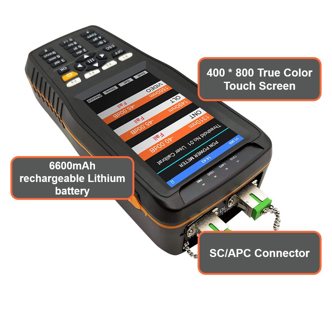 TM70B PON Power Meter with Visual Fault Locator - 3-in-1 Fiber Optic Tester for PON Network Installation & Maintenance | Perfect for FTTH, GPON, and EPON Testing in Telecom Engineering